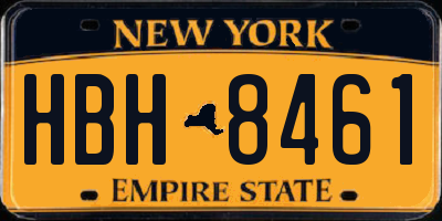 NY license plate HBH8461