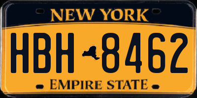 NY license plate HBH8462