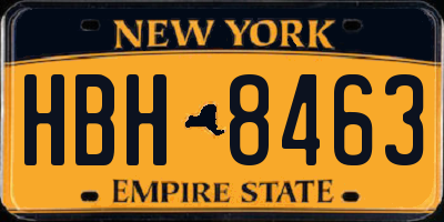 NY license plate HBH8463
