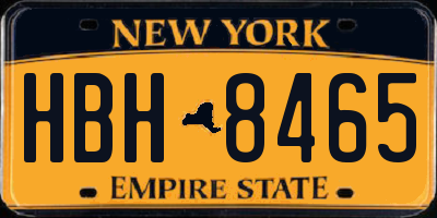 NY license plate HBH8465
