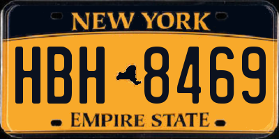 NY license plate HBH8469