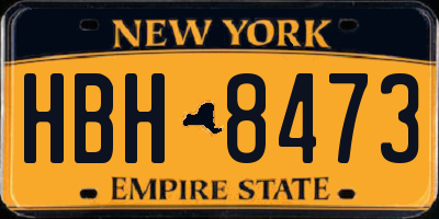 NY license plate HBH8473