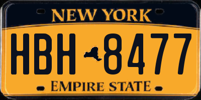 NY license plate HBH8477
