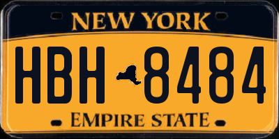 NY license plate HBH8484