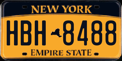 NY license plate HBH8488