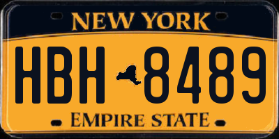 NY license plate HBH8489