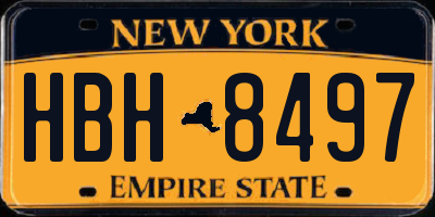 NY license plate HBH8497