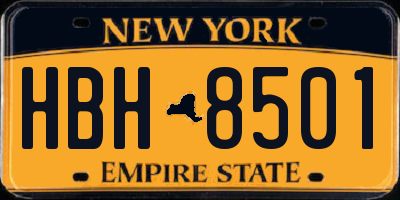 NY license plate HBH8501