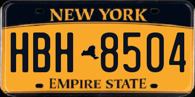 NY license plate HBH8504