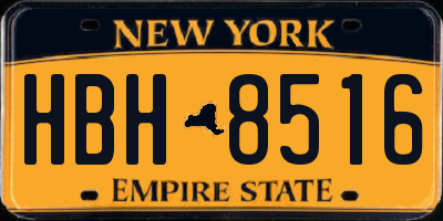 NY license plate HBH8516