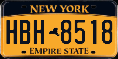 NY license plate HBH8518