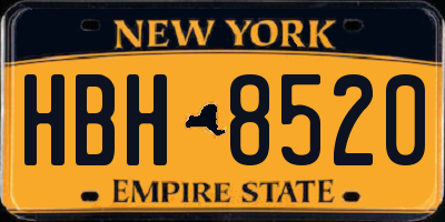 NY license plate HBH8520