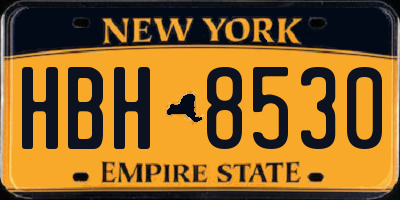 NY license plate HBH8530