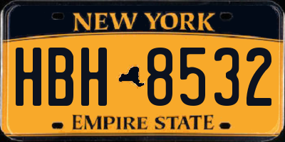 NY license plate HBH8532