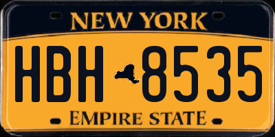 NY license plate HBH8535