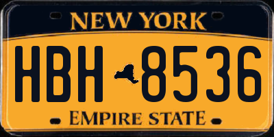 NY license plate HBH8536