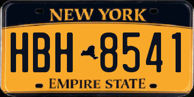 NY license plate HBH8541