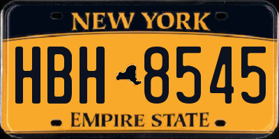NY license plate HBH8545