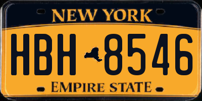 NY license plate HBH8546