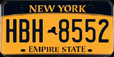 NY license plate HBH8552