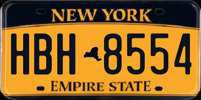 NY license plate HBH8554