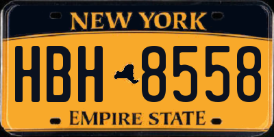 NY license plate HBH8558