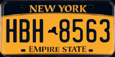 NY license plate HBH8563