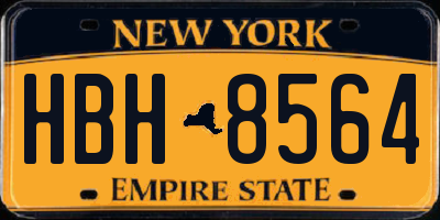NY license plate HBH8564