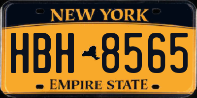 NY license plate HBH8565