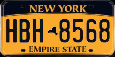 NY license plate HBH8568