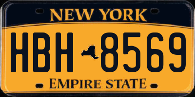 NY license plate HBH8569
