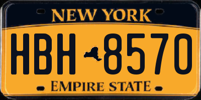 NY license plate HBH8570