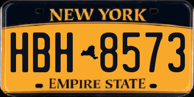 NY license plate HBH8573