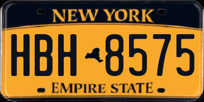 NY license plate HBH8575