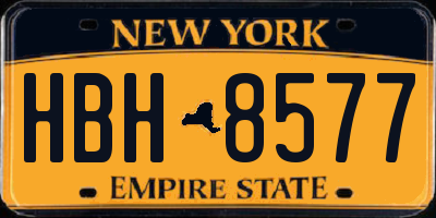 NY license plate HBH8577