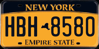 NY license plate HBH8580