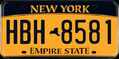 NY license plate HBH8581