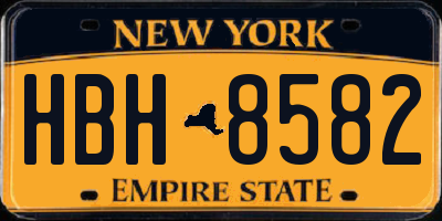 NY license plate HBH8582