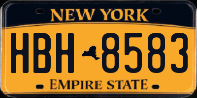 NY license plate HBH8583