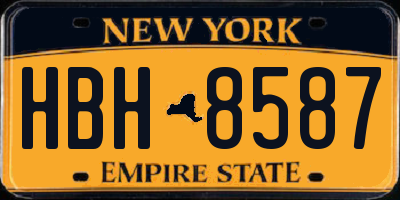 NY license plate HBH8587