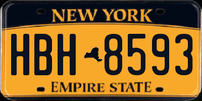 NY license plate HBH8593