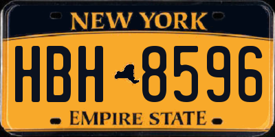 NY license plate HBH8596