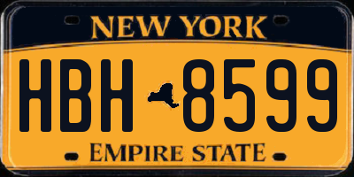 NY license plate HBH8599