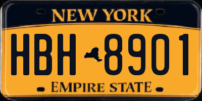 NY license plate HBH8901