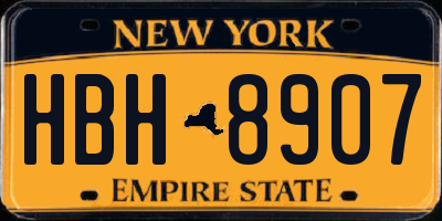 NY license plate HBH8907