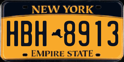 NY license plate HBH8913