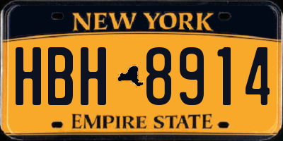 NY license plate HBH8914