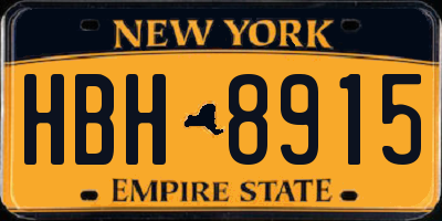 NY license plate HBH8915