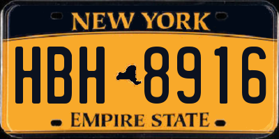 NY license plate HBH8916