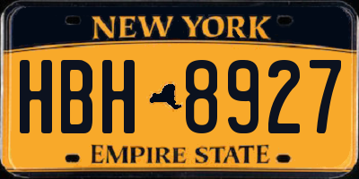 NY license plate HBH8927
